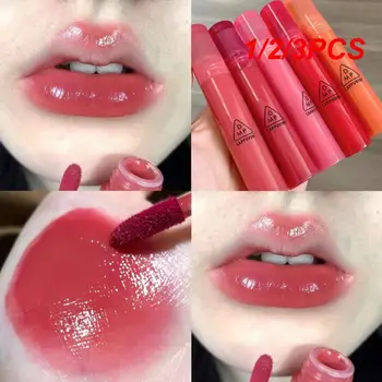 1/2 / 3ШТ Хидратиращ течна червило, Секси Red Lip Tint с блестящ стъклен блясък на Корейската козметика продължително действие