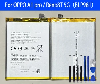 100% Оригинална батерия blp981 за подмяна на телефон OPPO RENO 8T 5G Bateria