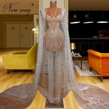 2 Дизайн, Брилянтен пайетки, Дълги рокли за абитуриентски, вечерни рокли Soiree De haute Couture Dubai Illusion, Луксозни сватбени рокли за партита