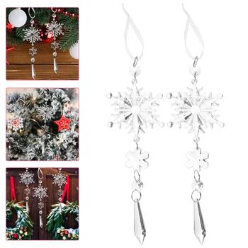 2 елемента Подвесное украса за Коледната елха Коледна Елха, Висящи декор под формата на Снежинки, Коледни подвесное украса
