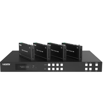 4x4 HDMI2.0 18Gps 4K 60Hz HDBT Видео Аудио Матричен Превключвател с 8 Приемници до 150 м