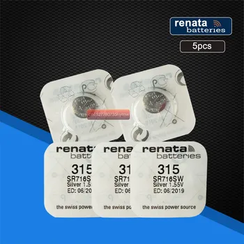 5 опаковки на батерии renata Silver Oxide Watch Battery 315 SR716SW 716 1.55 V 100% оригинален марката savo 315 renata716 battery