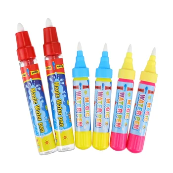 6шт Дръжки за рисуване с вода Бебешки писалка за рисуване драсканици Играчки писалка за рисуване на Забавни дръжки за детската градина Подпори