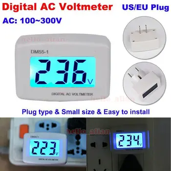 DM55-1 Цифров волтметър, тестер за напрежение в контакта, LCD волтметър 110 В На 220 В, монтиран на стената lcd волтметър