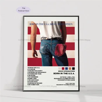 GX1727 Плакати на Брус, музикален албум на Спрингстийн Борн, плакати, щампи върху платно, стенни художествена картина, начало декор във всекидневната
