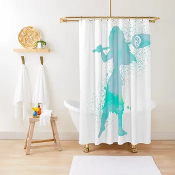 Moana в акварельных цветове, Завеса за душ, Водоустойчив Завеса за баня, Водоустойчив плат, Завеса за баня