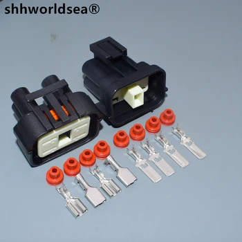 shhworldsea 4-пинов 6,3 мм 344074-1 344080-1 Водоустойчив вилица Електрически Автоматични съединители 6,3 мм Жичен контакт