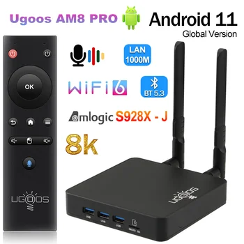 UGOOS AM8 PRO TV Box Android11 Amlogic S928X-J 8 GB 64 GB 1000 М AVI BT5.3 Wifi6 Dolby Audio/Dolby 8K HD мултимедиен плейър Телеприставка