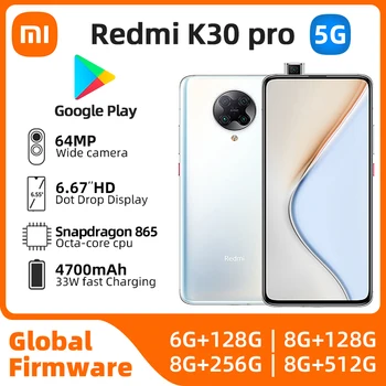 xiaomi redmi k30 pro Android 5G Отключена, 6,67 инча, 8 GB RAM, ДО 256 GB ROM, всички цветове в добро състояние, оригинални употребявани телефон