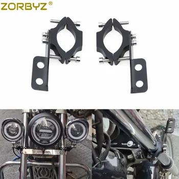 ZORBYZ 2x Мотоциклет Черен Метален 28 мм-54 мм Вилочная Тръба Скоба за Закрепване на Скоби На Поворотнике Светлини Къси Светлини на Фаровете фарове за мъгла