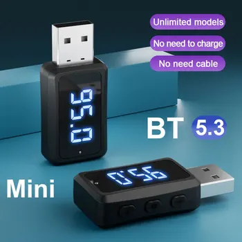 Автомобилен Bluetooth 5.3 FM02 USB Безжичен приемник и предавател ключ хендсфри Безжичен аудиоприемник, за автомобил, FM радио