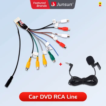 Автомобилна стерео Junsun, радио приемник с изход RCA адаптер Aux-in, аксесоари за кабелна път
