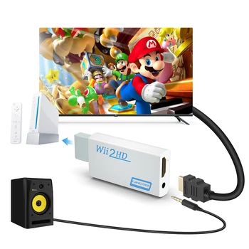 Адаптер конвертор Wii, HDMI, 3,5-мм аудио кабел Wii2hdmi, адаптер за свързване на монитор wii към HDTV