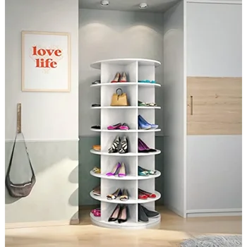 Въртящи се рафтове за обувки Weinstein съхранение на 360 ° оригинала, Въртящи се рафтове за обувки, Въртящата се кула стеллажа за обувки, Мързелив Сюзън, Подмяна на Обувки