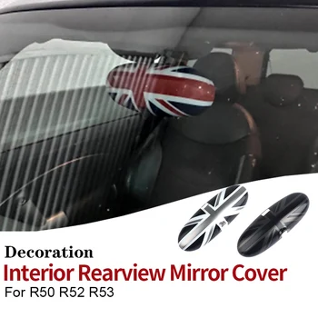 Етикети към огледалото за обратно виждане в колата, за Mini Cooper R50 R52 R53 Автомобилен аксесоар Кобур за вътрешно огледало За украса на колата