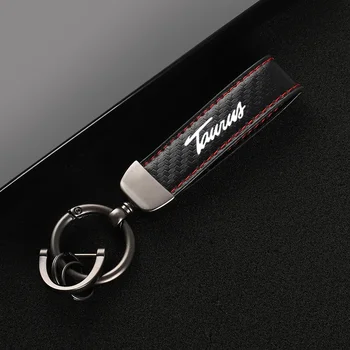 Кожена кола ключодържател с катарама във формата на подкова, бижута, ключодържател за Ford TAURUS Mustang Fusion Shelby ST LINE с логото, автомобилни аксесоари