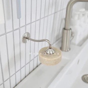 Креативна магнитна поставка за сапун, Неперфорированный стенен монтаж магнитен метален държач за сапун за ръце в банята