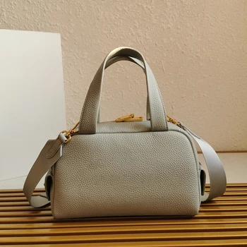 Луксозна марка дамска чанта, модерен преносим малка чанта от естествена кожа, бостонская чанта, лаконичная однотонная чанта през рамо, Bolsas