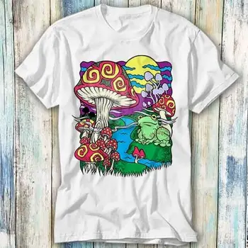 Магически гъби, жаба, жаба, река, тениска мечти, подаръци под формата на мем, тениска Унисекс 1174