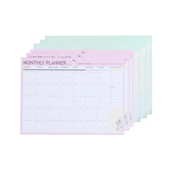 Месечен планер Декоративен органайзер формат А4, календар, записная книжка, бонбони, седмичен дневник, бележник за водене на бележки (случаен цвят)