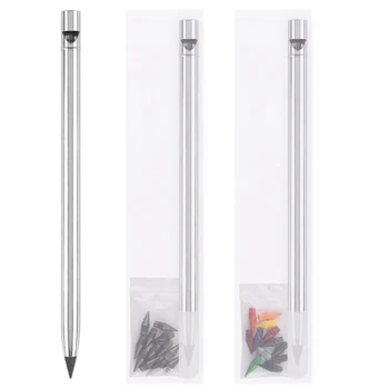 Метална дръжка без мастило, стираемый молив без мастило, метален молив, алуминиев молив за писане, рисуване, чертане, за дома