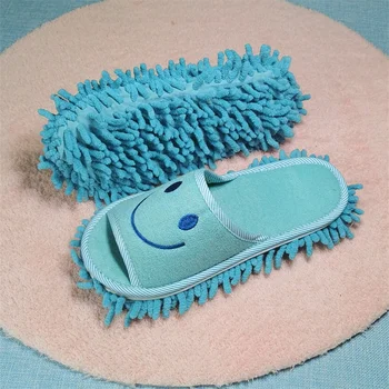 Миещ Мързеливи Чехли за миене на подове, Чехли за избърсване на прах от микрофибър, Свалящ Обувки за швабр, Домакински Инструменти за миене на подове.