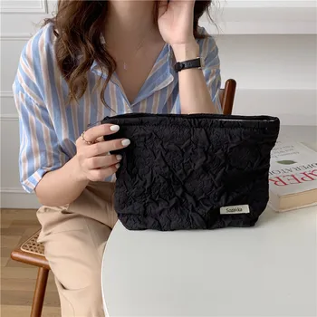 Модерен и елегантен женски плиссированный портфейл, дамска чанта, малка квадратна дамска чанта за съхранение, в чантата, лесни женски обикновена козметични чанти
