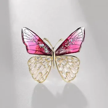 Модни брошка-пеперуда от наклон кристал Брошка-насекомо от сплав С кристали за жени, Бижута, Аксесоари, Коледни Подаръци Мила Жени