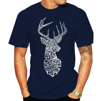 Мъжка тениска с изображение на черно елен в стил поп-арт, графична тениска с видове лов на елени в гората на дивата природа, на жените