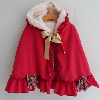 нова шал под формата на Червени шапки за момичета, детски шал в стил Лолита