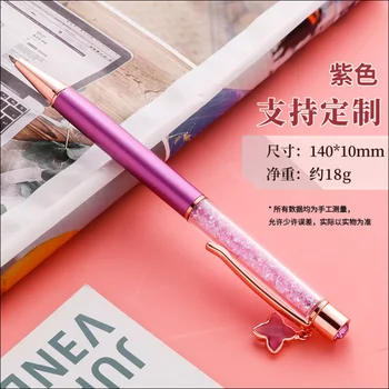 Новост 2023 г., кристален химикалка писалка Kawaii, модни химикалки за училище на офис консумативи, канцеларски материали, GIF файлове
