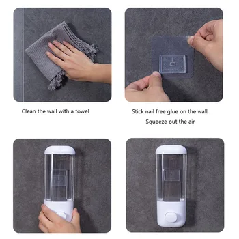 Опаковка течен сапун Стенен Флакон Лосиони Гигиеническое средство За почистване на ръце Пенящееся сапун, за да проверите за миене на съдове Инструмент