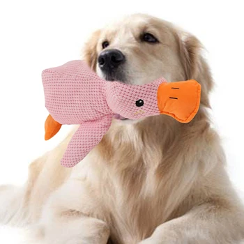 Сладки плюшени играчки за кучета, играчка-патица, пищащая играчка за щенячьего писка, Дива гъска, Дъвчене играчка за малки, средни и големи кучета, чистящая зъби.