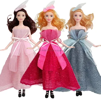 стоп-моушън облекло за кукли 30 см 1/6 Bjd, сладка рокля с пеперуда, шапки, играчки за момичета, аксесоари за кукли, без кукли