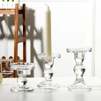 Стъклени свещници, Кристалните Свещници, държач за конусовидна свещи, Чай, лампа, домашен маса, Хол, Сватбен декор
