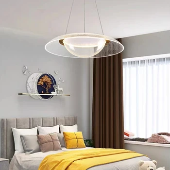 Съвременните модерни кръгли алуминиеви акрилни златни бижута, led полилей, спални, кабинети, столове, осветителни тела