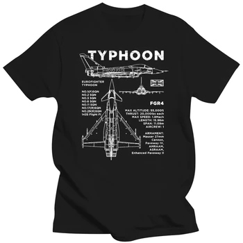 Тениска Eurofighter Typhoon, както Blueprint - Мъжки топ с дизайн на самолет на RAF FGR4