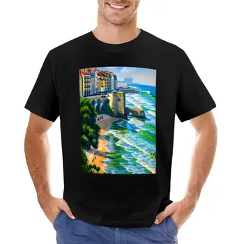 Тениска с изображение на Биариц масло, тениска за момче тениска за мъже