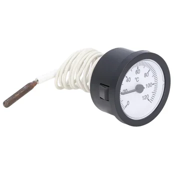 Термометър с циферблат, Капилярна дизайн, воден термометър диаметър 52 мм/2.0 инча, обхват на измерване 0-120 ° C, мед, сензор за