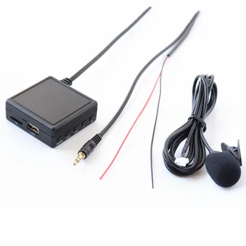 Универсален автомобилен адаптер за микрофон Bluetooth 12V Радио Стерео Безжичен AUX-IN Адаптер кабел Aux вход 3.5 ММ Жак