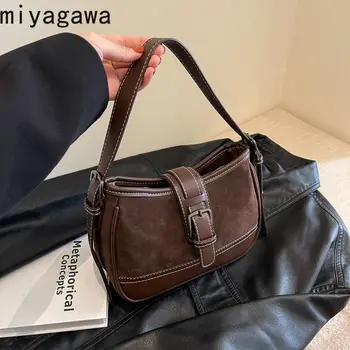 Универсална женска чанта Miyagawa в ретро стил, модерна чанта за крайградски пътувания под мишниците, в есенно-зимната елегантна чанта през рамо
