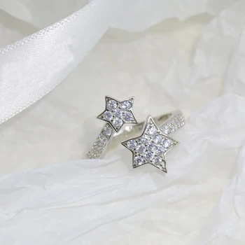 Чисто сребро 925 Проба, луксозни бижута на популярна марка Lady Meteor Star, брилянтният пръстен аксесоар за банкет, юбилей, подарък за рожден Ден, горещ