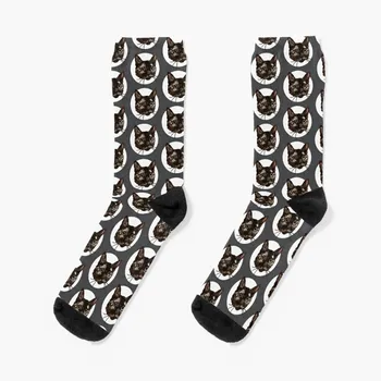 Чорапи с черепаховым шарени котки, чорапи с мозаичным лице, стаи за черни чорапи, мъжки чорапи, дамски
