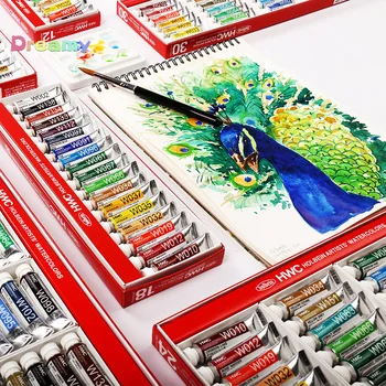 Японската Истински Тръбна Акварел Холбайн 12 18 24 30 48 60 108 Цветни Прозрачни Акварельных Комплекти, комплект За Рисуване, художник