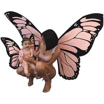 Костюм пеперуда крила за родители и деца, рокля на Пеперуди за майки и малки момичета, блестящи крила на Фея, на Крилете на Ангела за детски партита