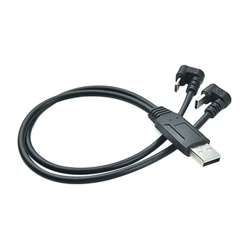 Удобен гъвкав кабел USB-Type C и Micro USB конектор за захранване телефон